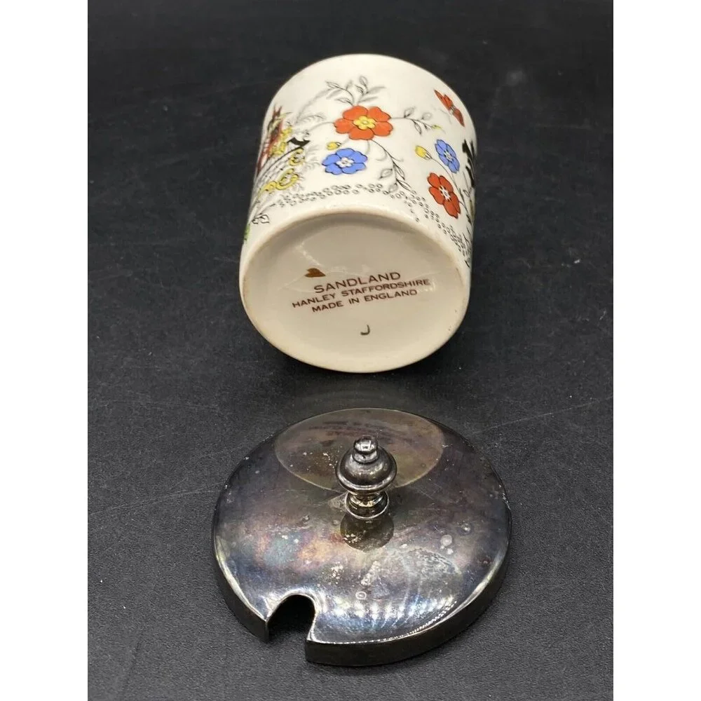 Pagoda Sandland Hanley Staffordshire Lidded Jam England No Spoon